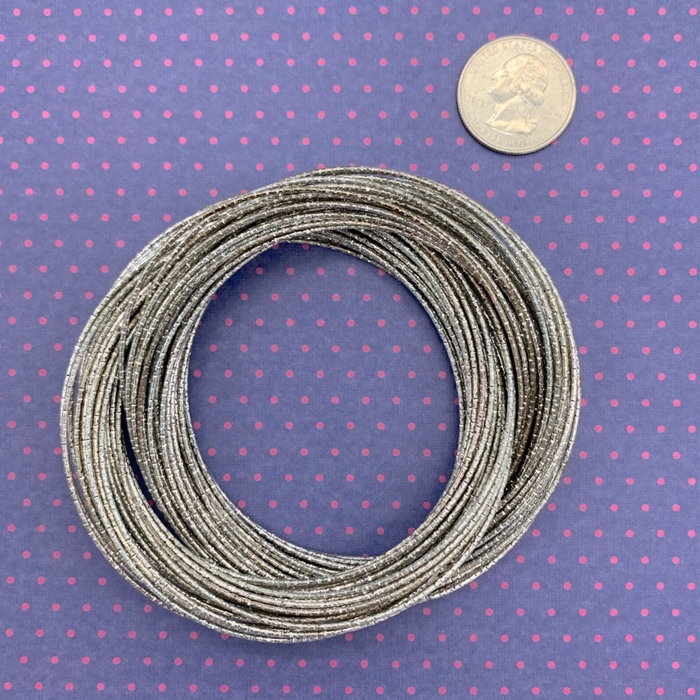 Fun multi-ring silver bangle bracelet! - Picture 5 of 5
